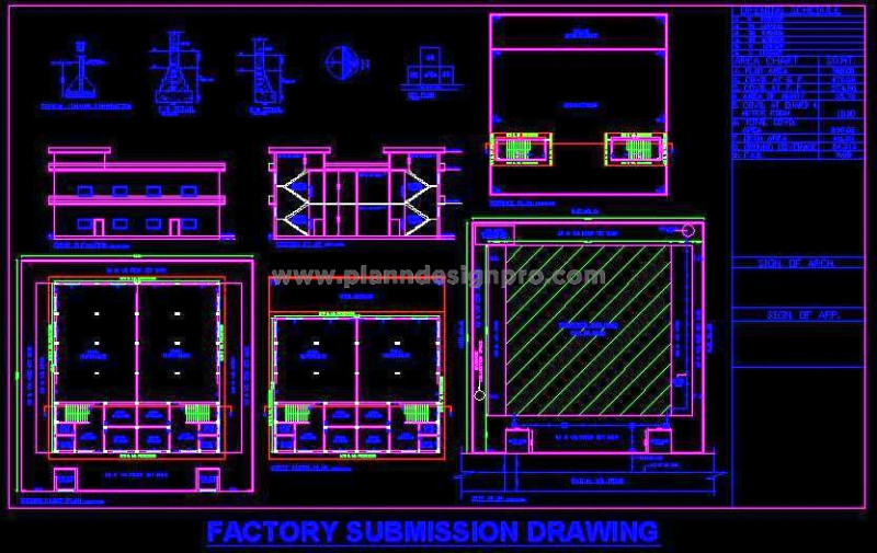 Twin Factory Layout CAD- Office & Production Hall - DWG